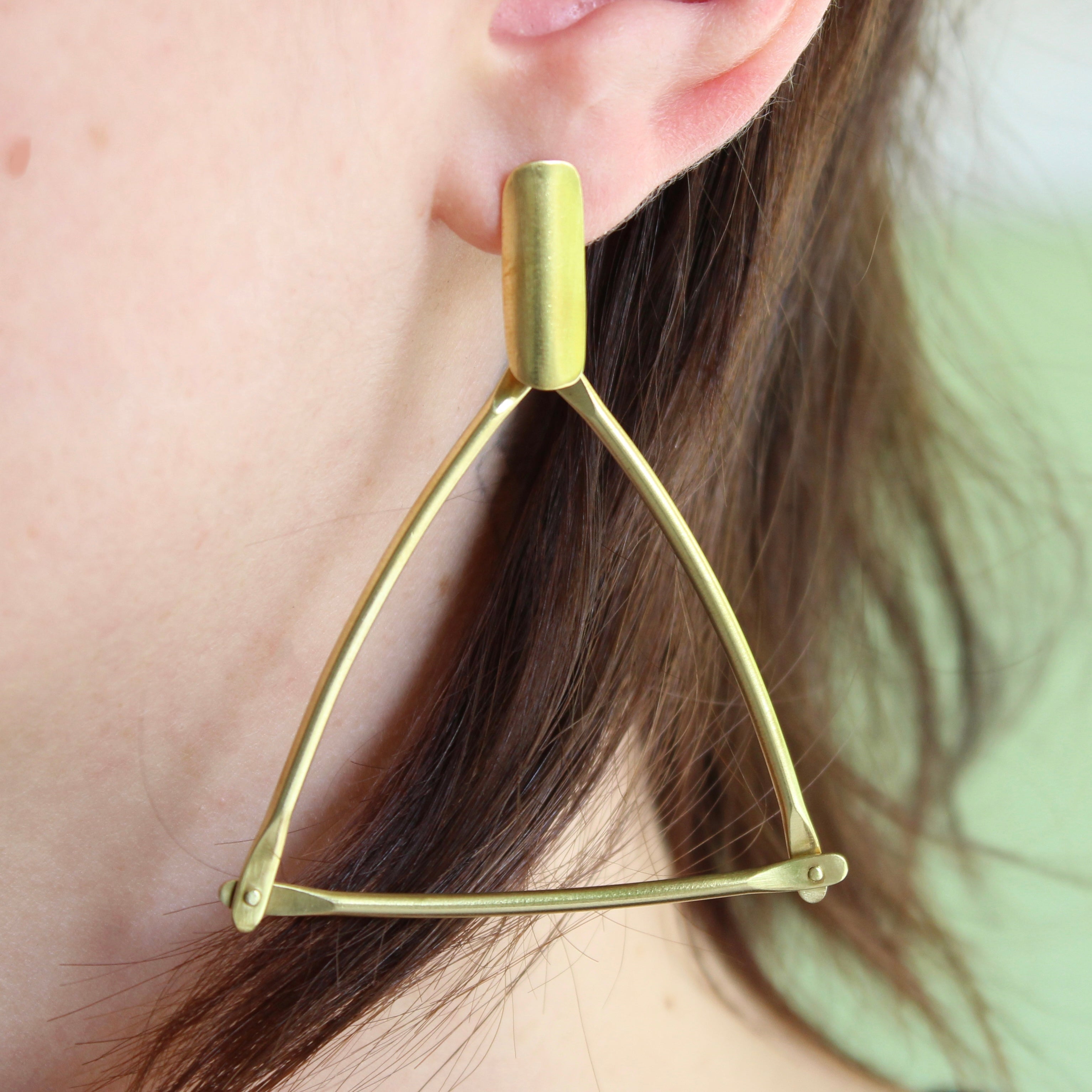 Brass triangles Jewellery Gabi Harris 