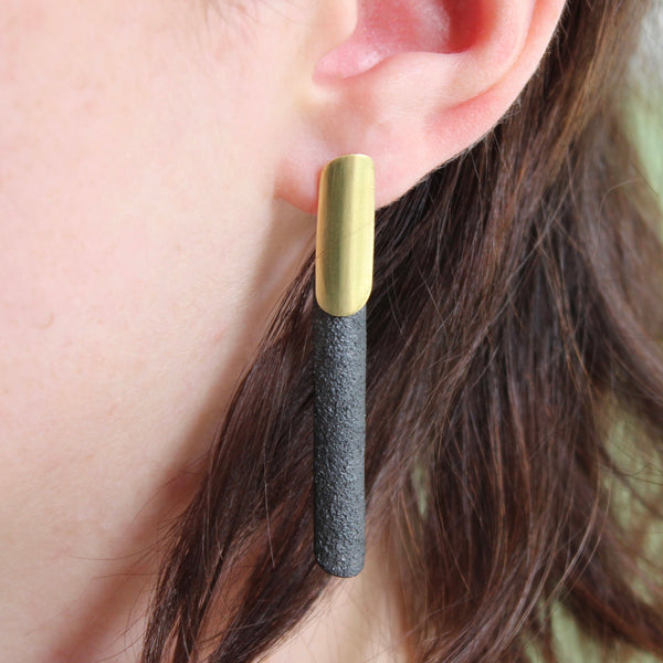 Brass drop quill Jewellery Gabi Harris 
