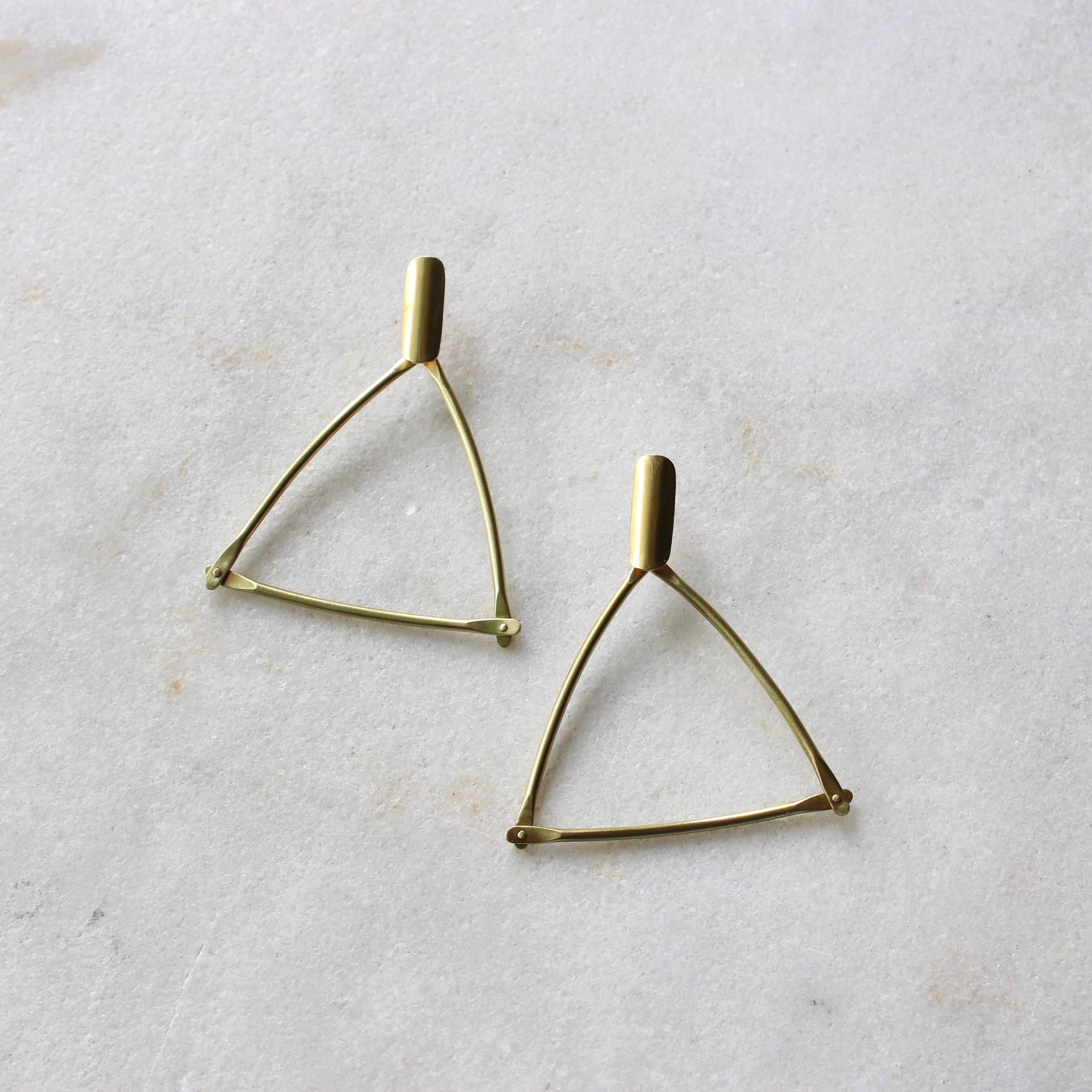 Brass triangles Jewellery Gabi Harris 
