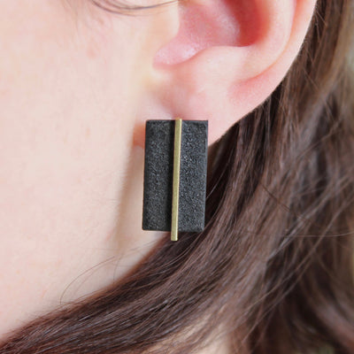 Rectangles brass rod Jewellery Gabi Harris 