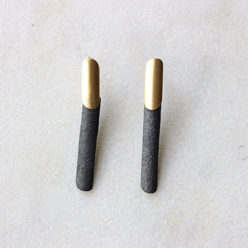 Brass drop quill Jewellery Gabi Harris 
