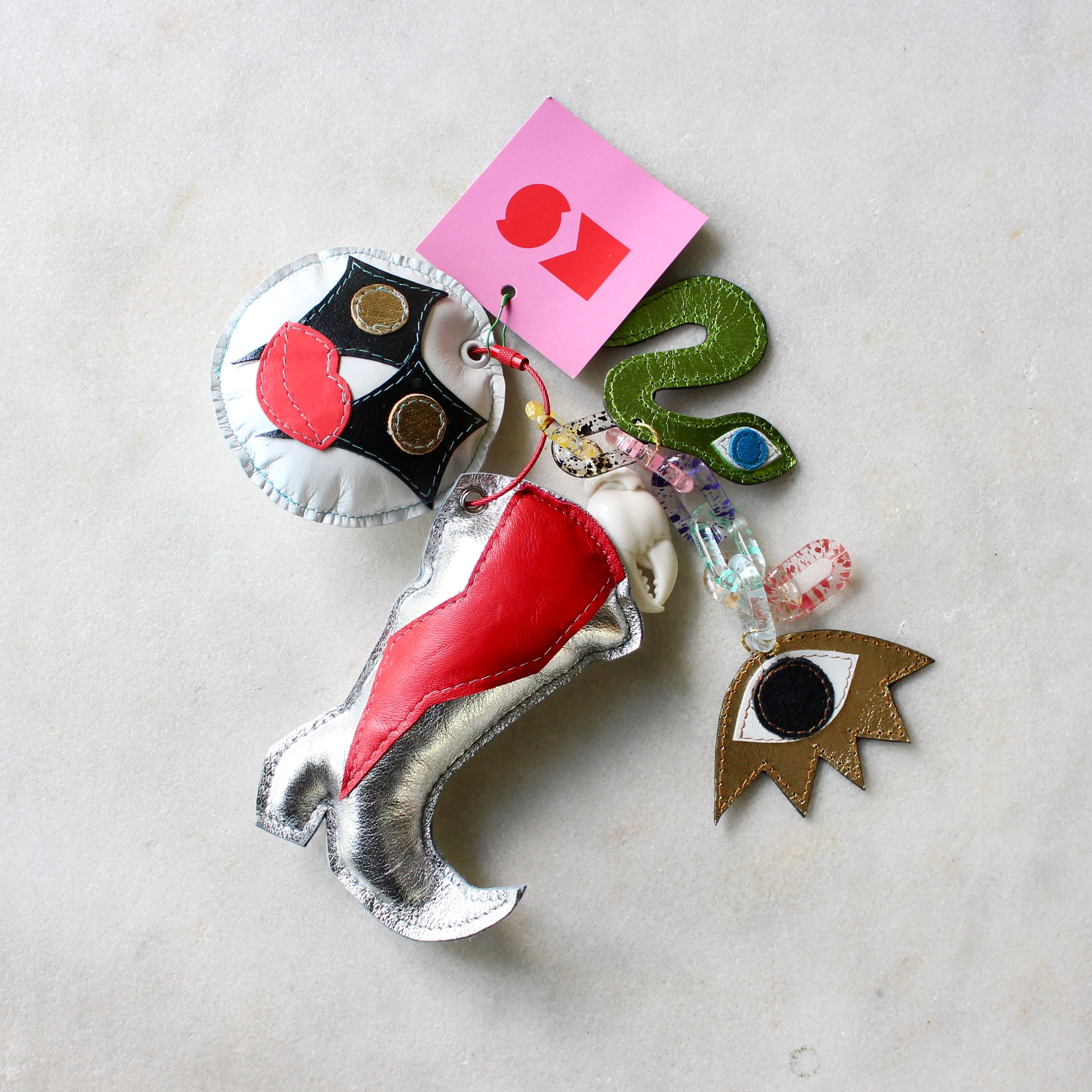 Leather bag charms