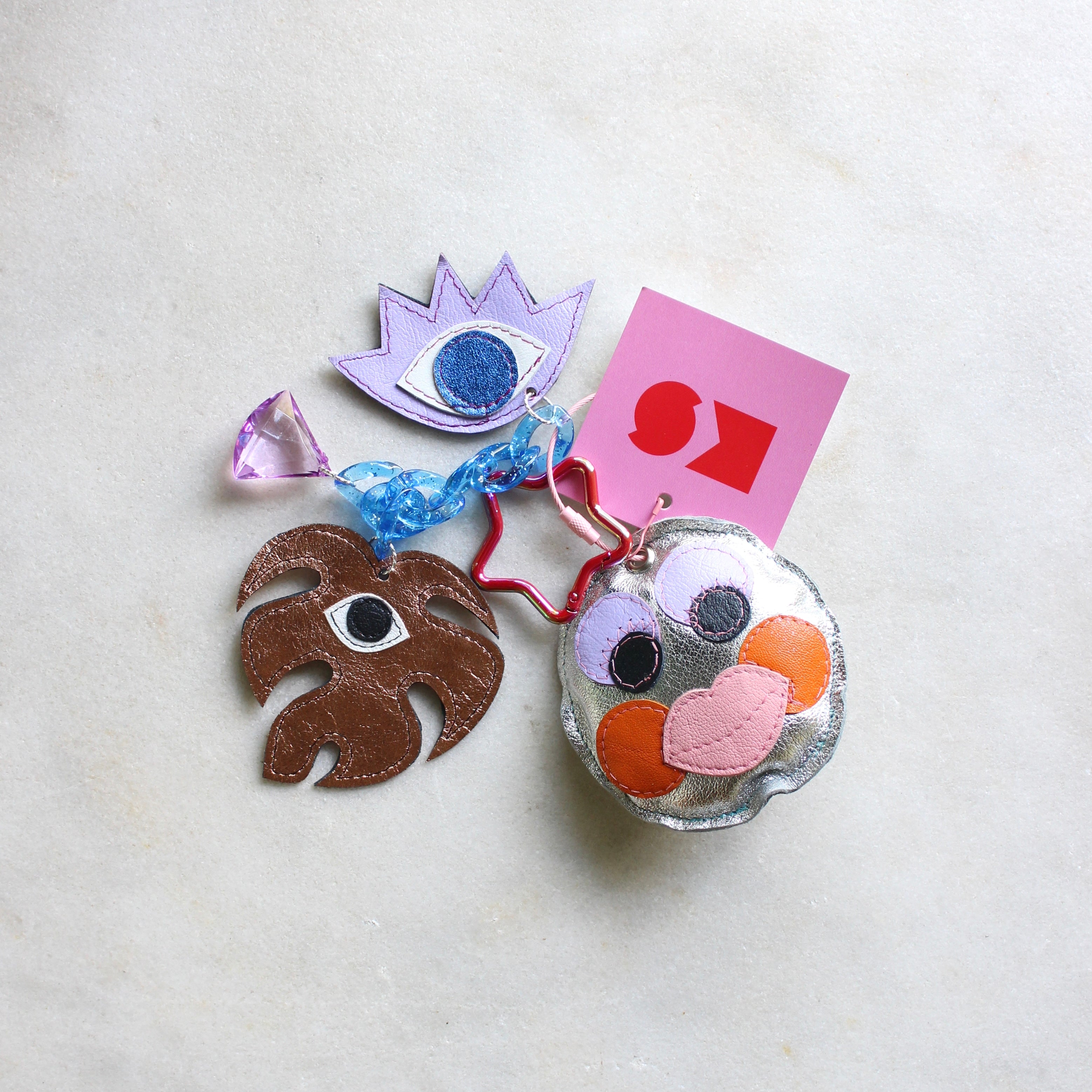 Leather bag charms