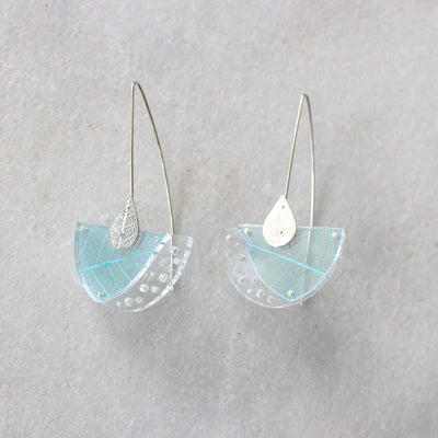Leaf Skeleton Earrings Jewellery Rumma Designs Blue 