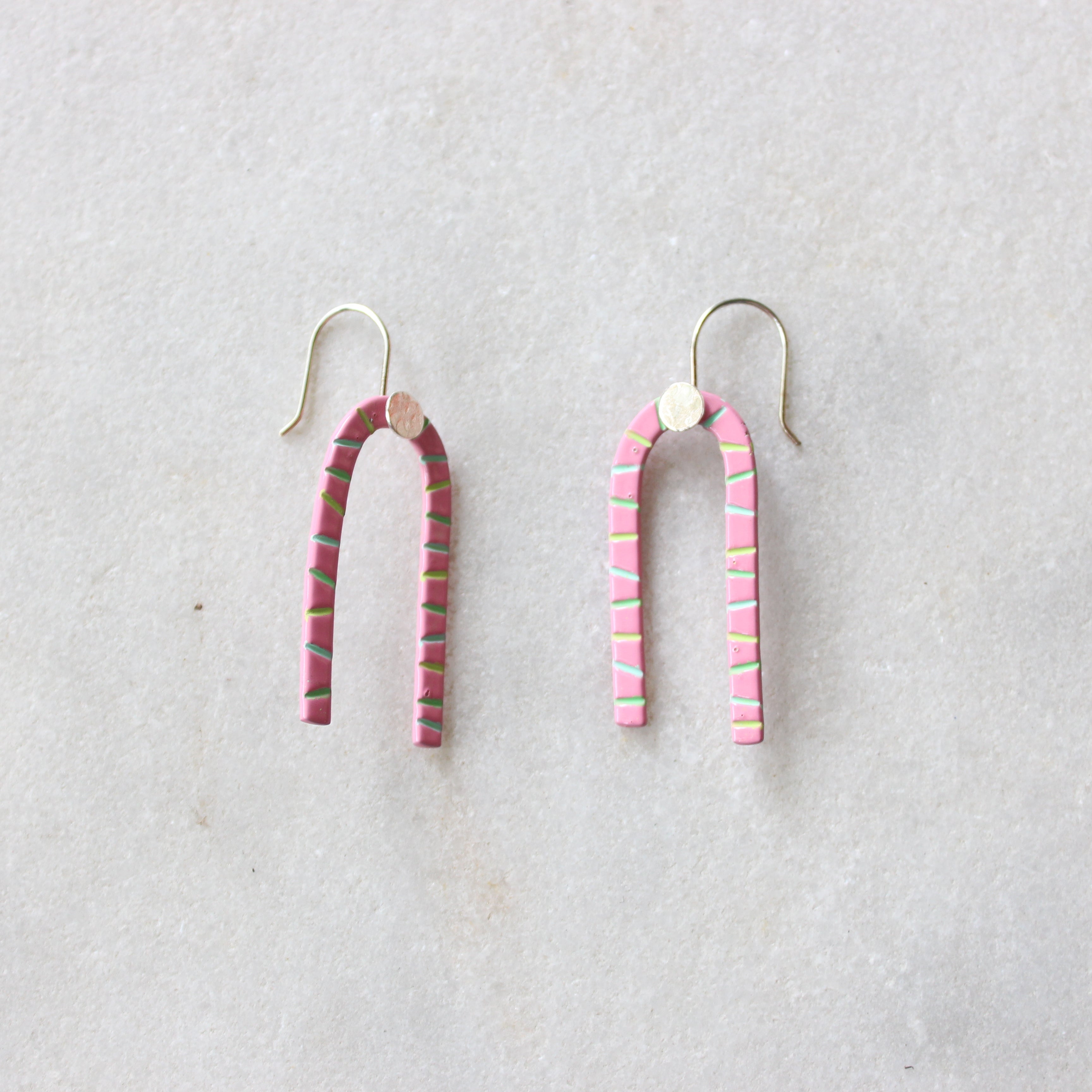 Arch Hook Earrings: Pink Jewellery Katie Stormonth 
