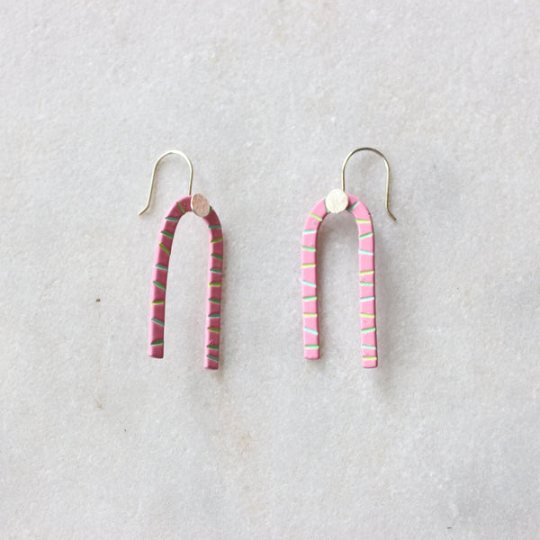 Arch Hook Earrings: Pink Jewellery Katie Stormonth 