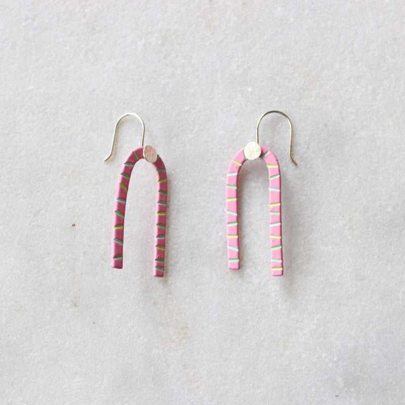 Arch Hook Earrings: Pink Jewellery Katie Stormonth 