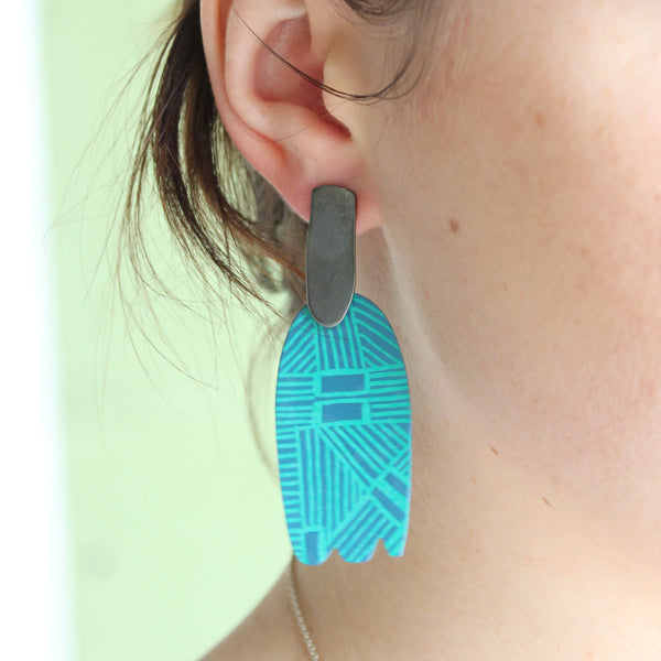 Colour Blend Earrings: Blue/Green Jewellery Katie Stormonth 