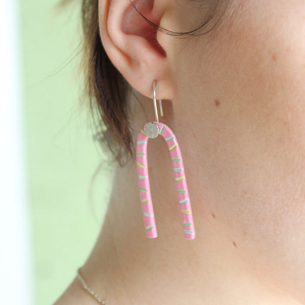 Arch Hook Earrings: Pink Jewellery Katie Stormonth 