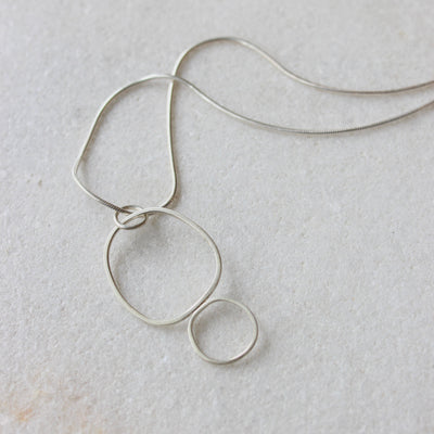 Sterling Silver Wire Frame Pendant Necklace - S Jewellery Chloe Waddell 3 