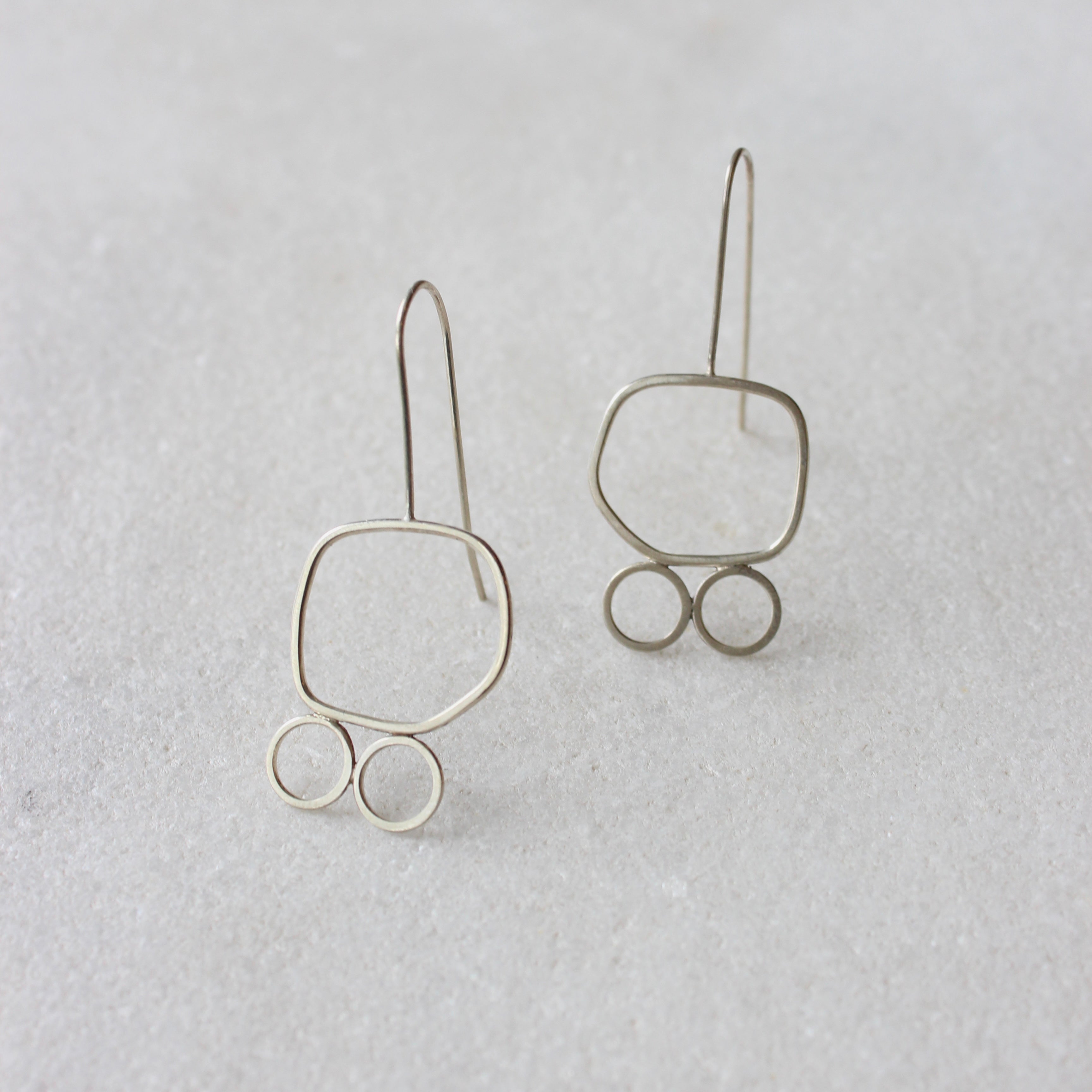 Sterling Silver Wire Frame Earrings - S
