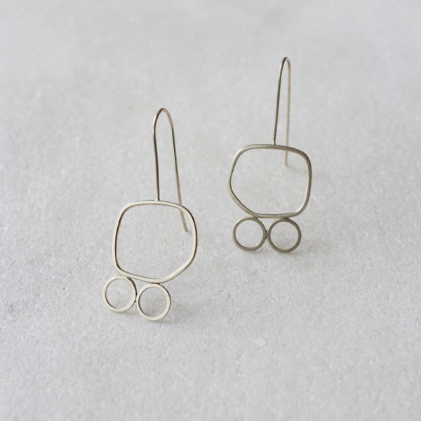 Sterling Silver Wire Frame Earrings - S Jewellery Chloe Waddell 3-frame 