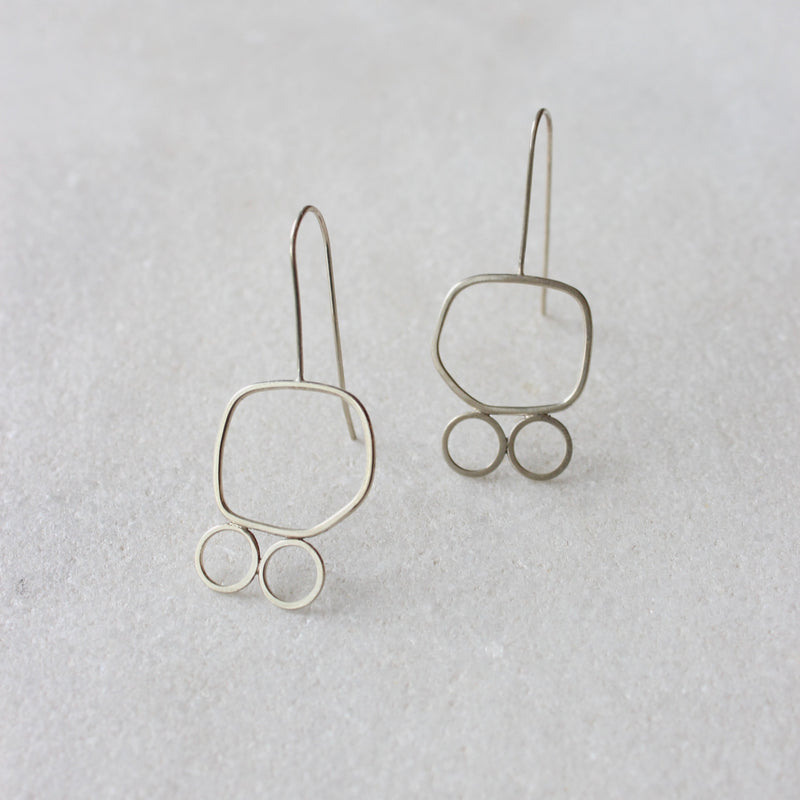 Sterling Silver Wire Frame Earrings - S Jewellery Chloe Waddell 3-frame 