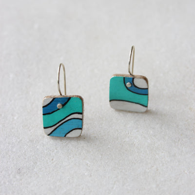 Hand-coloured Plywood Earring - XS Jewellery Chloe Waddell #3 