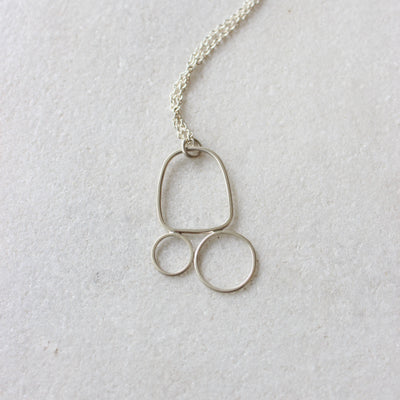 Sterling Silver Wire Frame Pendant Necklace - S Jewellery Chloe Waddell 1 