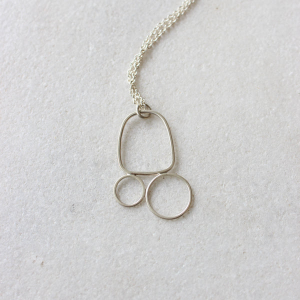 Sterling Silver Wire Frame Pendant Necklace - S Jewellery Chloe Waddell 2 
