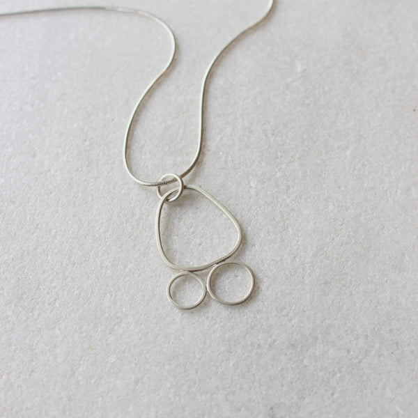 Sterling Silver Wire Frame Pendant Necklace - S Jewellery Chloe Waddell 2 