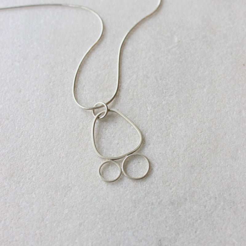 Sterling Silver Wire Frame Pendant Necklace - S Jewellery Chloe Waddell 2 