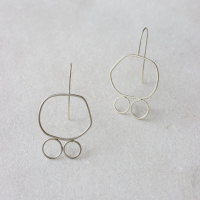 Sterling Silver Wire Frame Earrings - L
