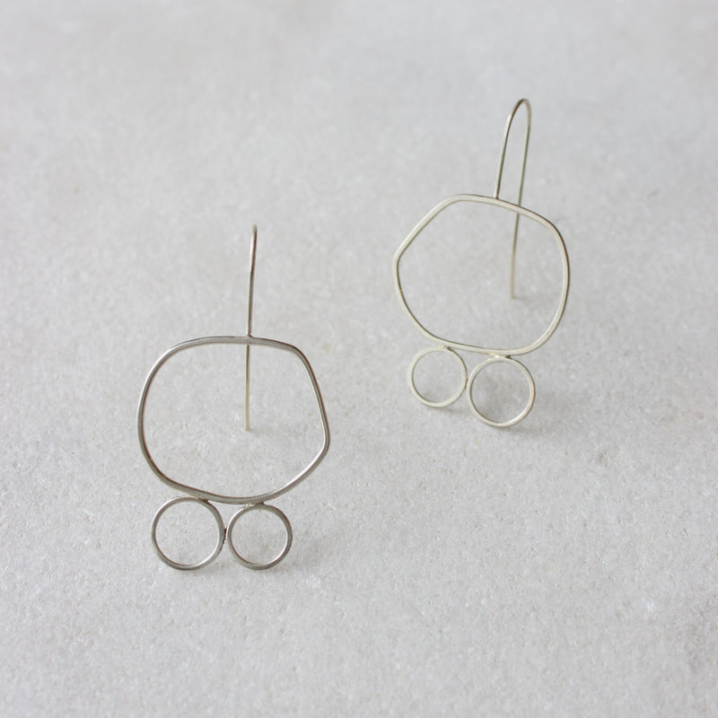 Sterling Silver Wire Frame Earrings - L Jewellery Chloe Waddell 