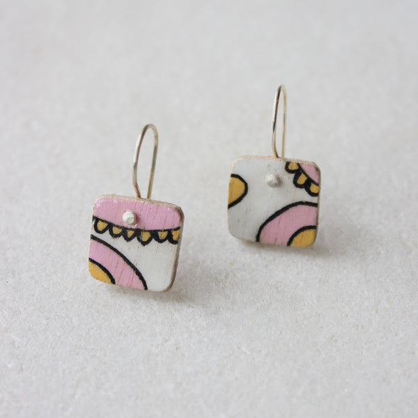 Hand-coloured Plywood Earring - XS Jewellery Chloe Waddell #2 