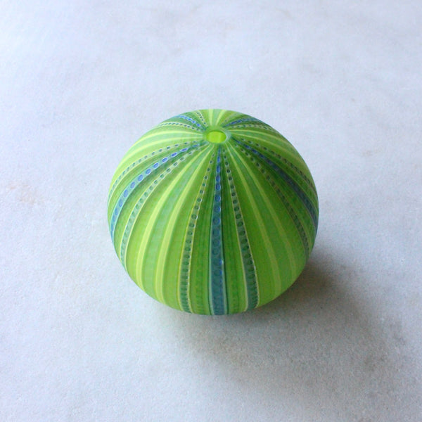 Green Pinstripe Urchin (glass) Glass Jo Bone 