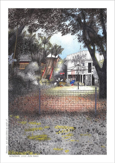Greeting Card A6 Cards Alan Innes Toowong. Old Houses in Vera St. 