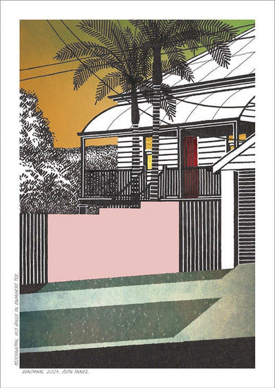 Jumbo Card A4 Cards Alan Innes Paddington. Old House in Enoggera tce. 