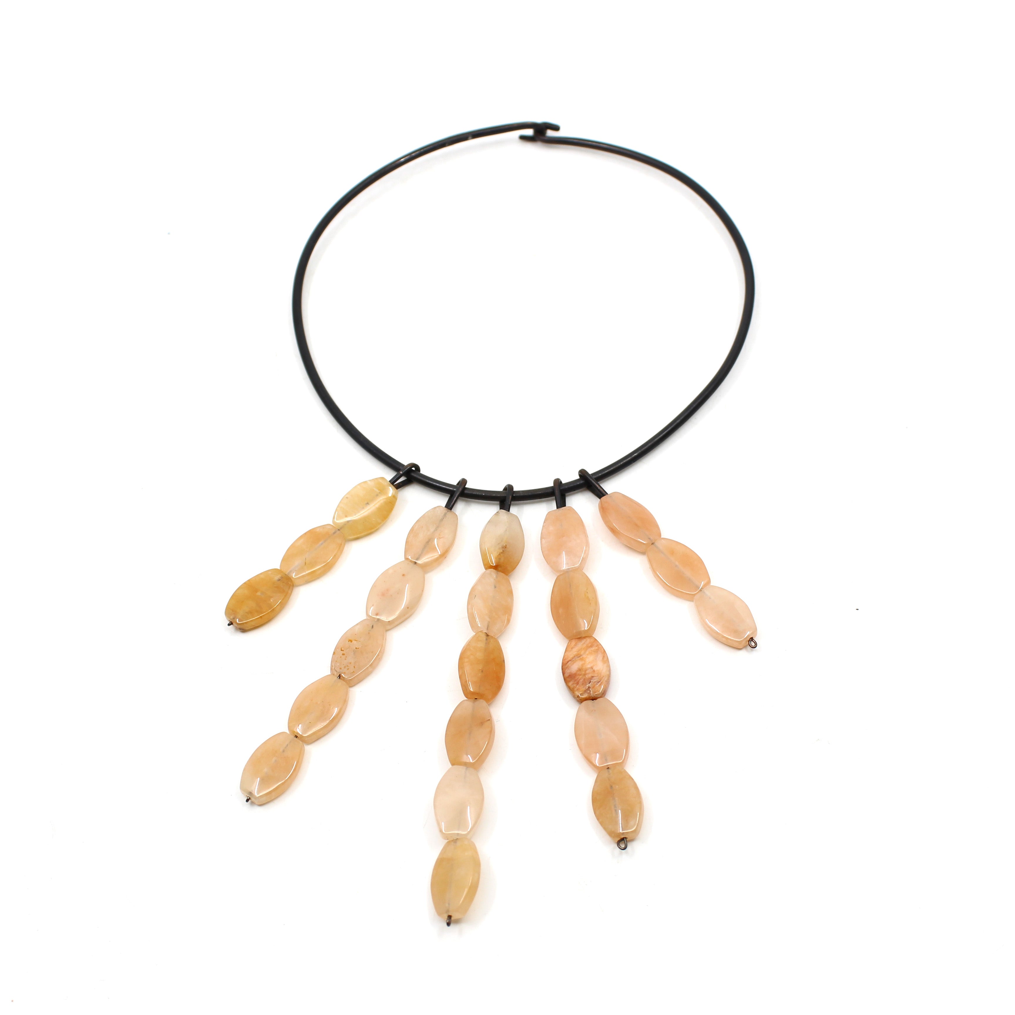 Agate fringe neckpiece