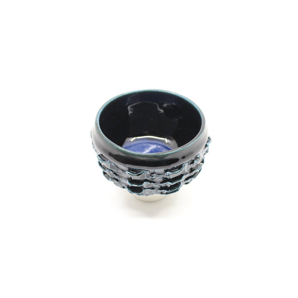 Deeply Textured Cup w/ Tsuki-yo glaze Ceramics Peter Biddulph 
