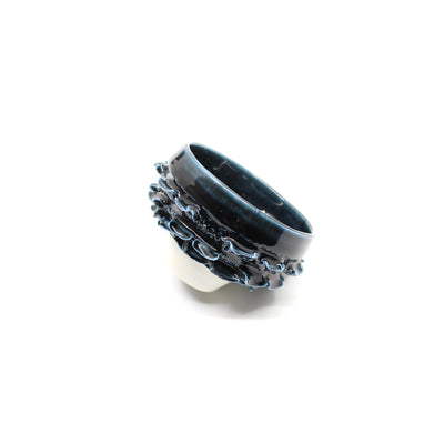 Deeply Textured Cup w/ Tsuki-yo glaze Ceramics Peter Biddulph 