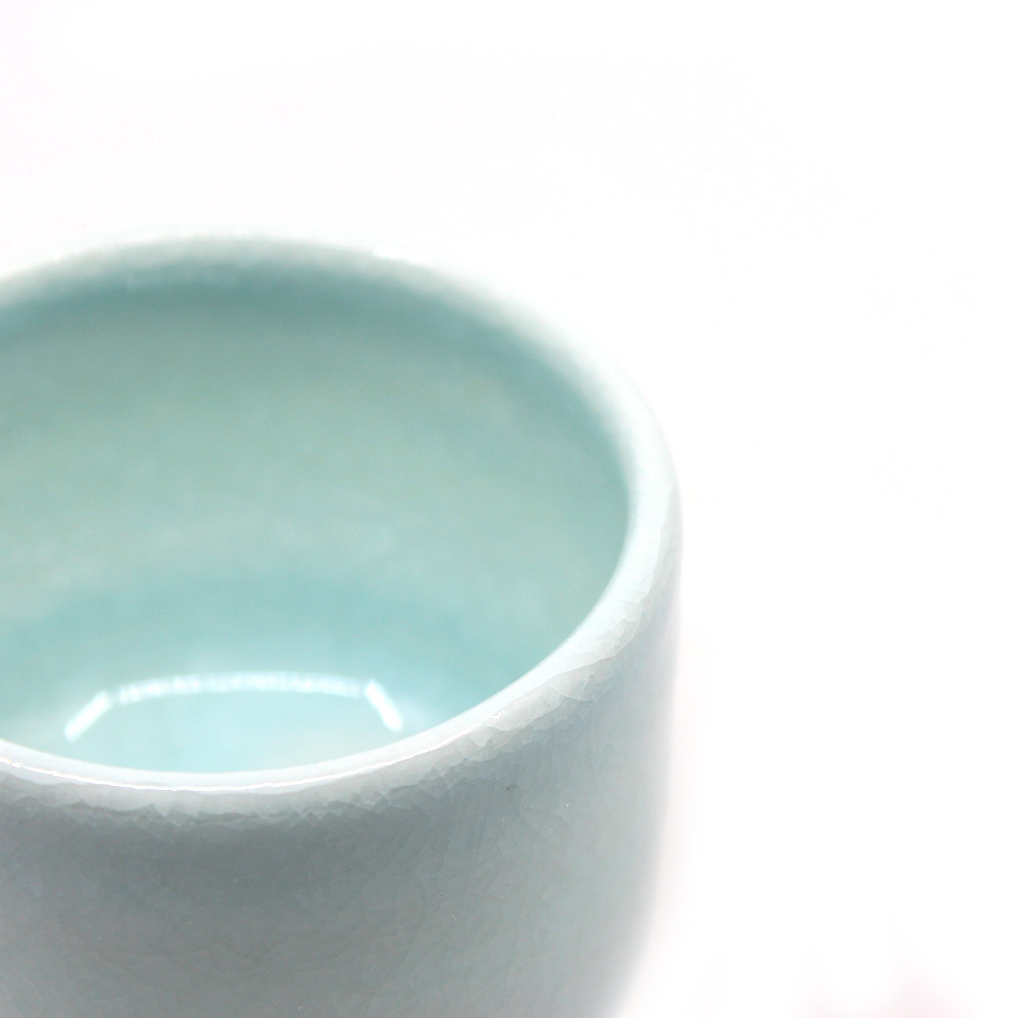 Cup w/ Ice Blue Crackle Glaze