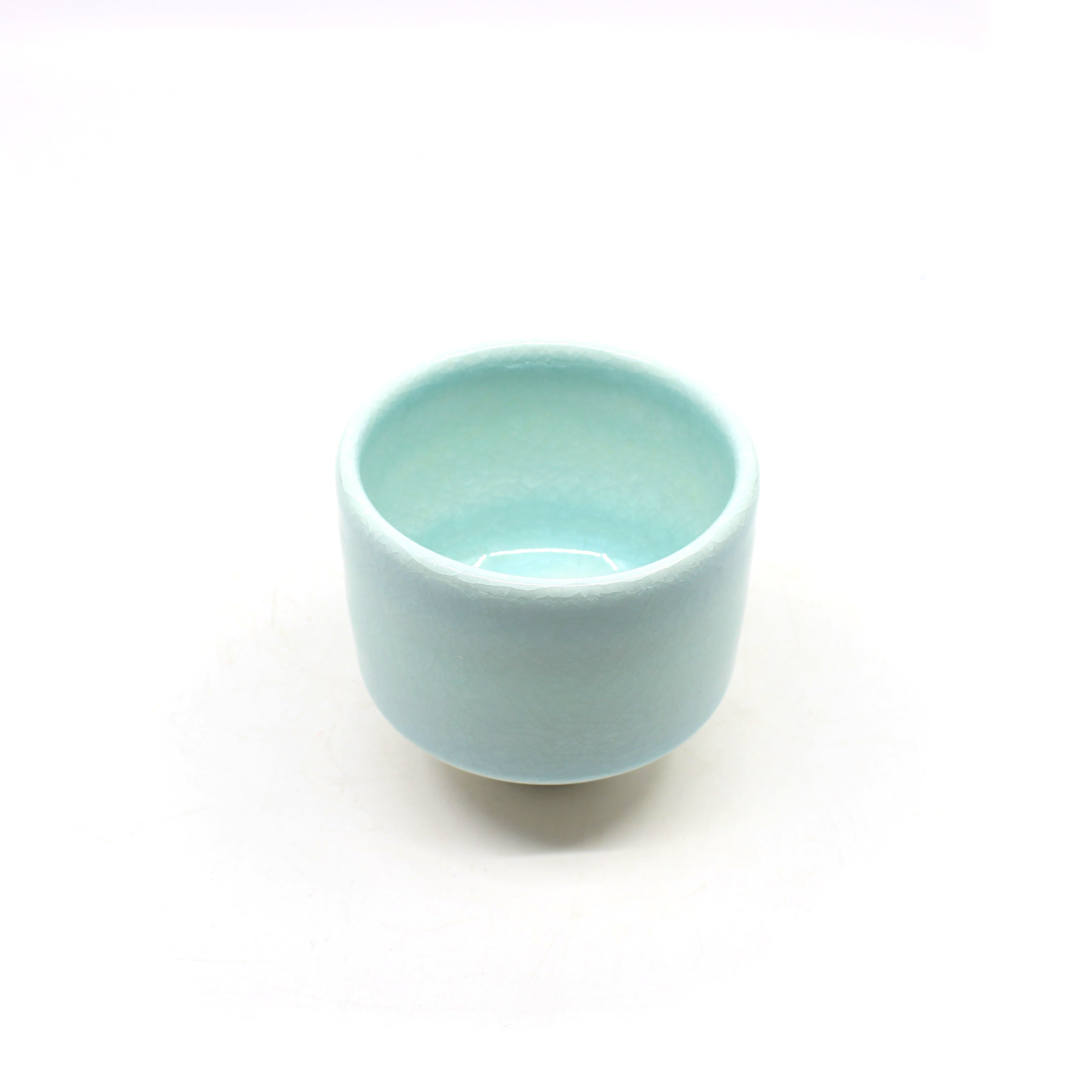 Cup w/ Ice Blue Crackle Glaze