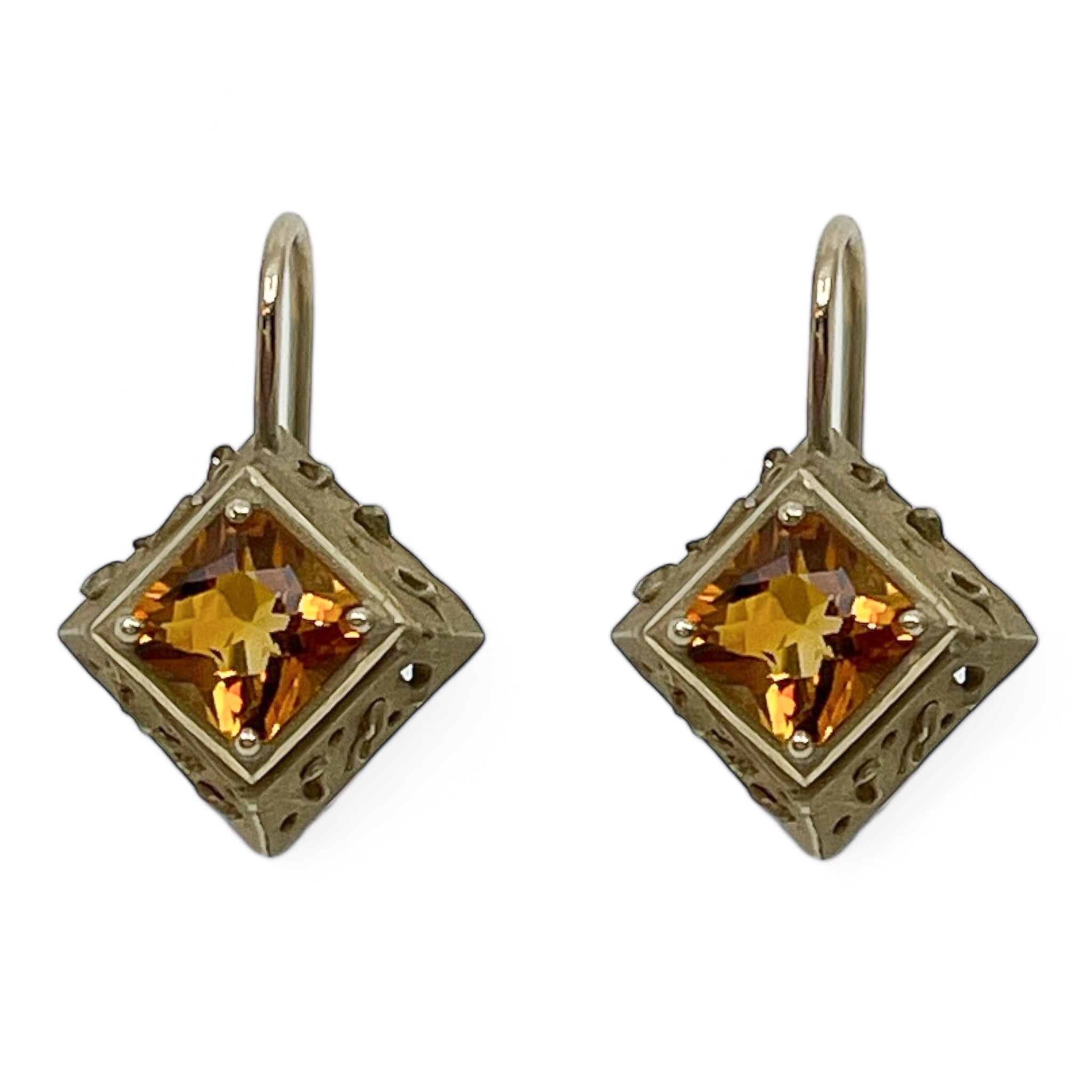 Earrings - Lace Box 9ct Yellow Gold