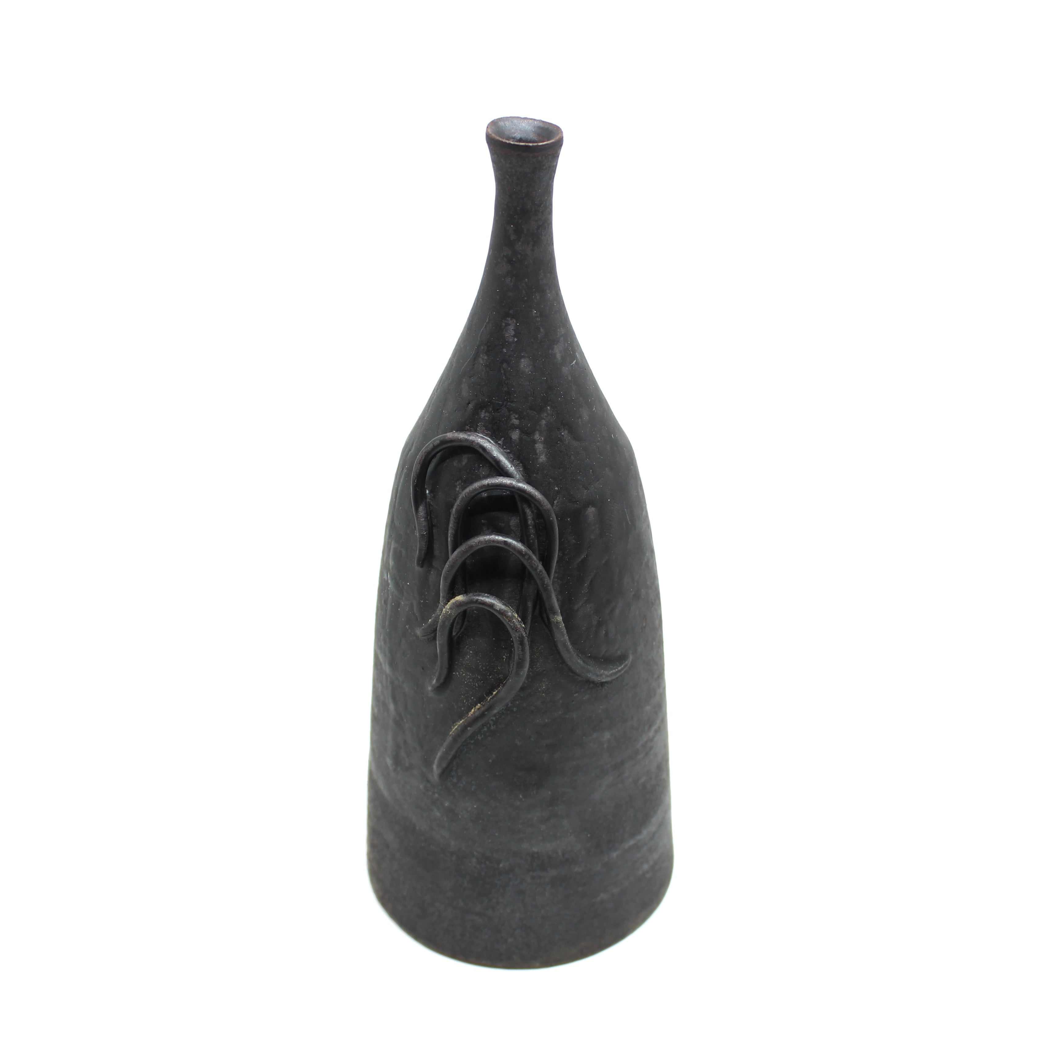 Metal and dust bottle with coils Ceramics Baylee Griffin 