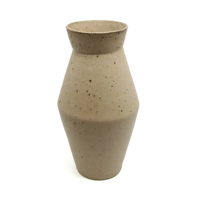 Beige tall angular vase