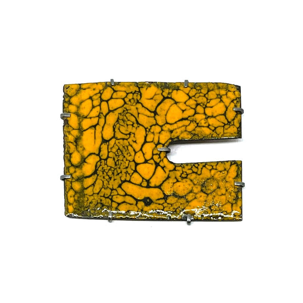 OvenWear: a kitchen landscape - Time worn orange brooch Jewellery Catherine Large 