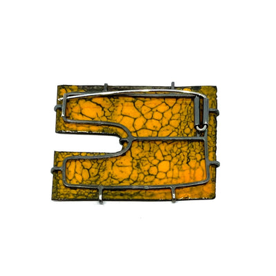 OvenWear: a kitchen landscape - Time worn orange brooch Jewellery Catherine Large 