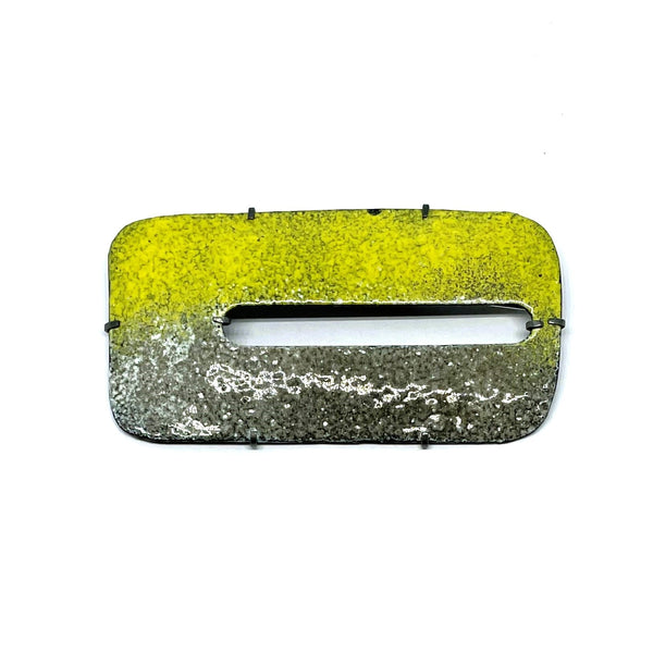 OvenWear: a kitchen landscape - Yellow/grey slot brooch Jewellery Catherine Large 