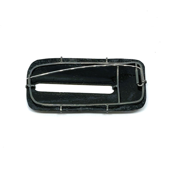OvenWear: a kitchen landscape - Yellow/grey slot brooch Jewellery Catherine Large 