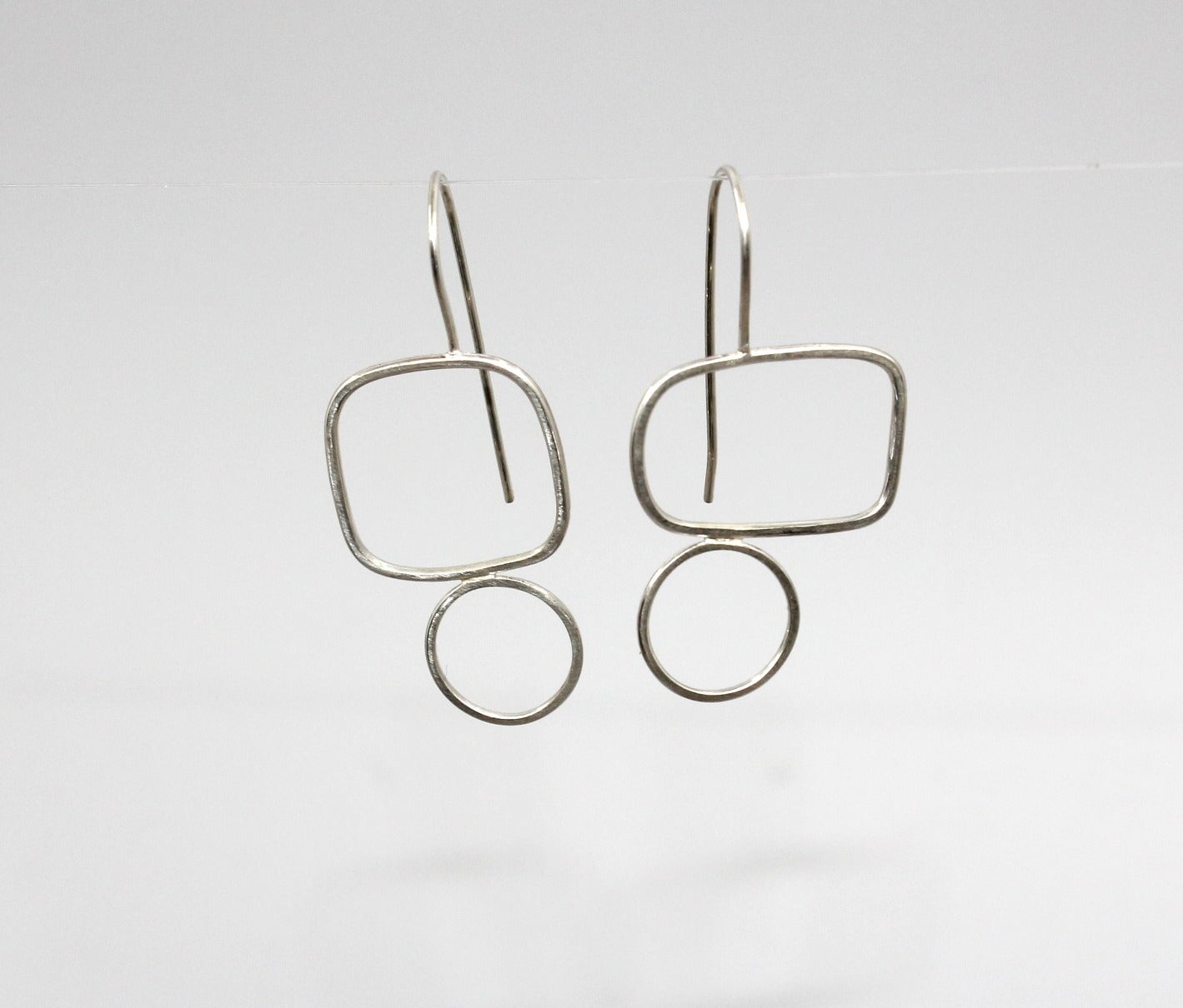 Sterling Silver Frame Earrings - Small