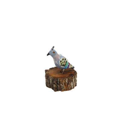 Mini-Bird Series Ceramics Green Bird Ceramics Crested Pigeon 