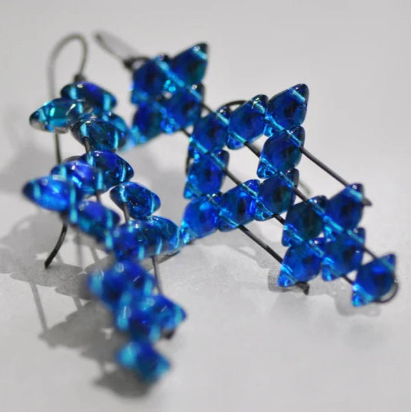 WIREWORK Water Pourer Earrings Glass Paula Dunlop 