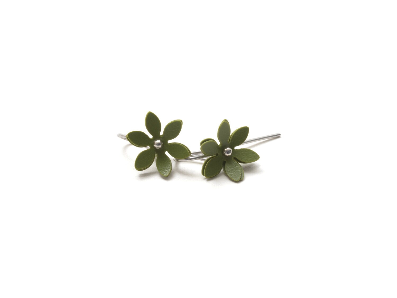 Daisy Punch Earrings Jewellery Vicki Mason Olive green 