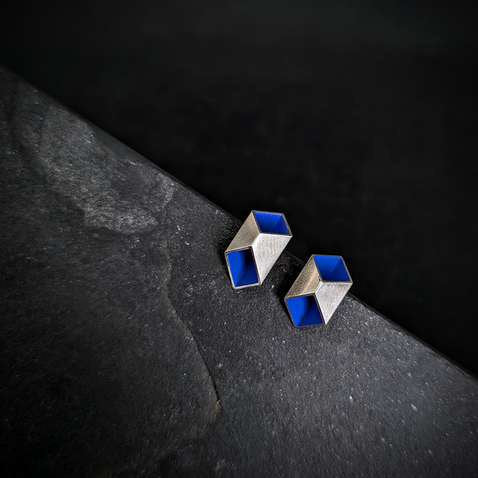 Deepest Blues Kite Studs Jewellery Mari Hirata 