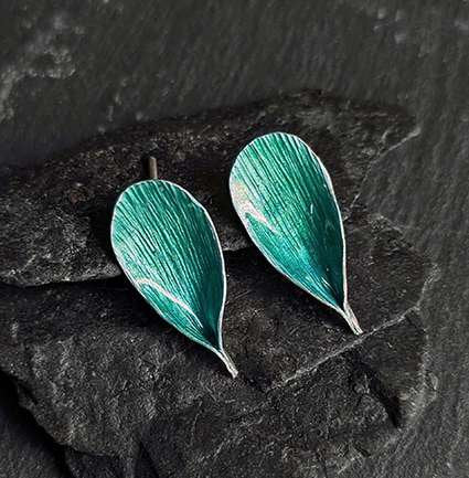 Flitter Studs (Blue Green) Jewellery Mari Hirata 