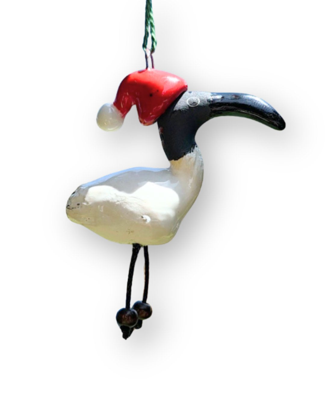 Christmas Ibis - Hanging Ornament Ceramics Green Bird Ceramics 