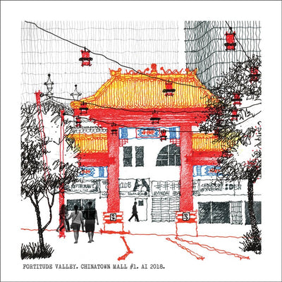 Square Craft Brisbane Greeting Card (various illustrations) Cards Alan Innes Fortitude Valley. Chinatown Mall. 2018 
