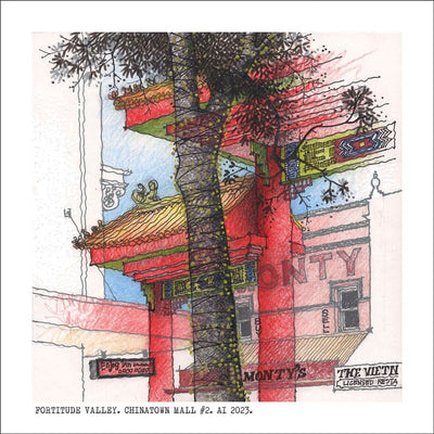 Square Craft Brisbane Greeting Card (various illustrations) Cards Alan Innes Fortitude Valley. Chinatown Mall. 201 