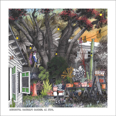 Square Craft Brisbane Greeting Card (various illustrations) Cards Alan Innes Ashgrove. Rachel's Garden. 
